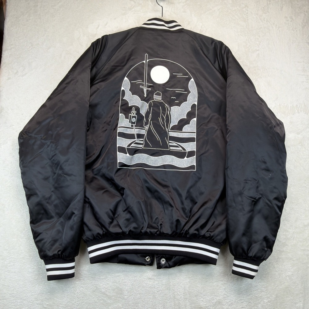 Jon Bellion Glory Sound Prep Varsity Jacket Men's Small Black Snap Bomber Tour